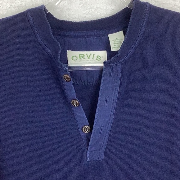 Orvis Men’s Large Popover Henley Sweater. - Picture 2 of 9